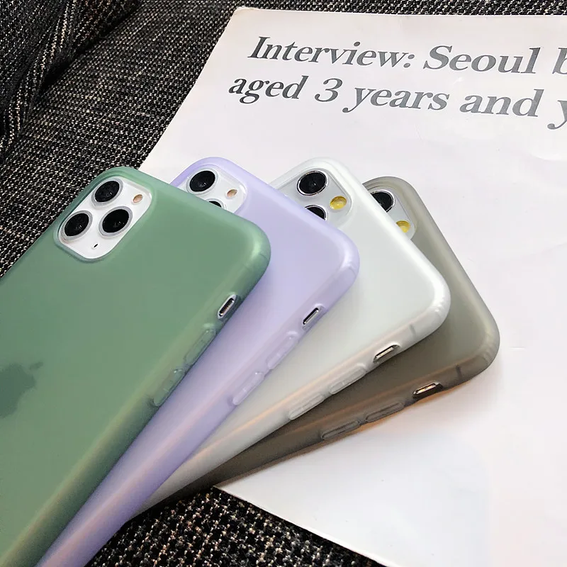 Lovebay Матовый Прозрачный чехол для телефона iPhone 11 Candy простой однотонный мягкий