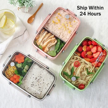 

Portable Healthy Material Lunch Box Independent Lattice For Kids Bento Box Microwave Dinnerware Food Storage Container Foodbox