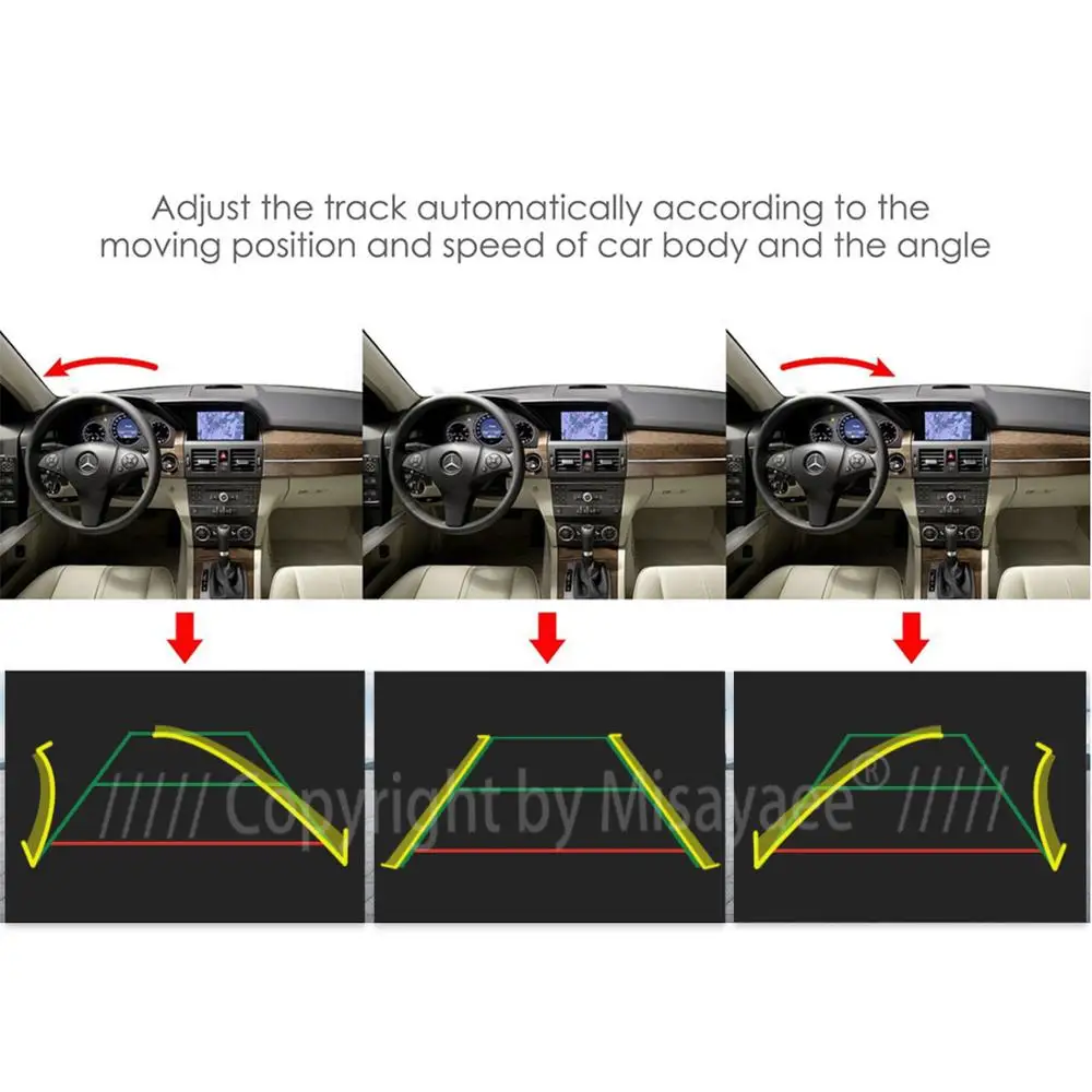 For Audi A4 B8 A5 A6 Q3 Q5 2010-2015 Trajectory Dynamic Parking Line  Rear View Backup Night Vision Golden HD 1280x720p Camera