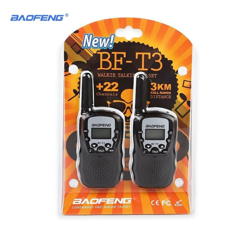 BaoFeng BF-T3 детский иди и болтай Walkie Talkie S 22 канала BFT3 детская Двусторонняя радиосвязь