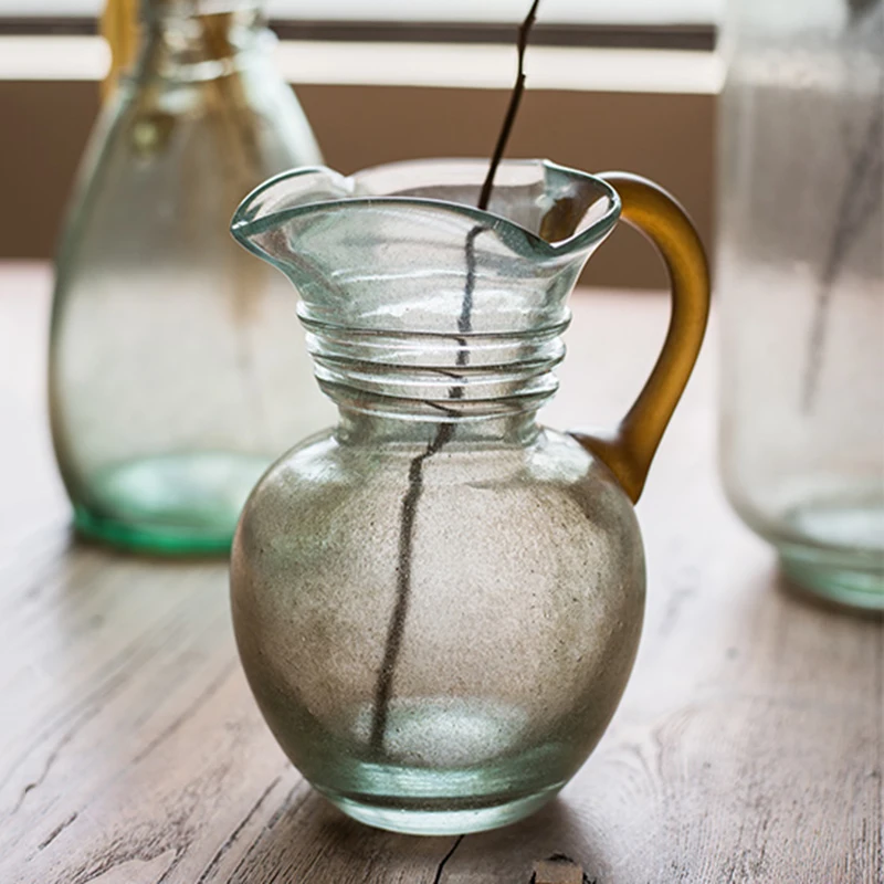 

Pearly Retro Glass Vase Quicksand Gold Decorative Ornaments European Simple Vase Desktop Decorations Flower Pot Вазадекор Украше