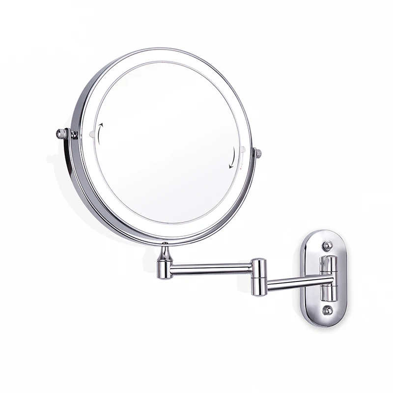 8 inch Wall Mounted Led Makeup Mirror 10X Magnifying Touch Bright Adjustable Bathroom Wall Mirrors Double Sided Vanity Mirror 04