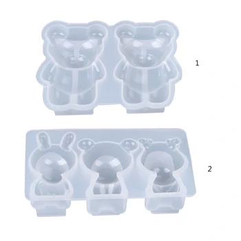 

DIY Crafts Decoration Crystal Epoxy Resin Mold Bear Doll Ornament Silicone Mould