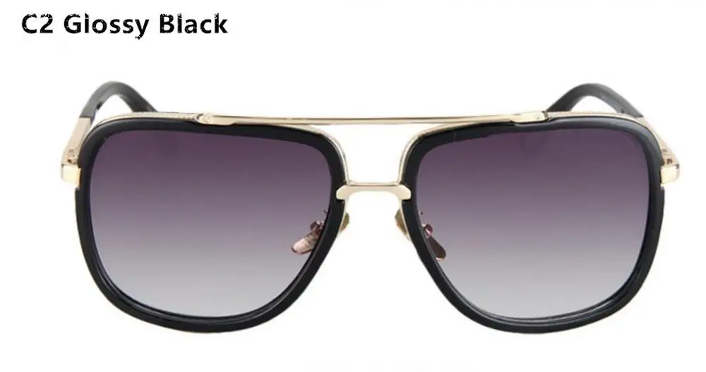 C2 Glossy Black Emosnia, квадратные солнцезащитные очки для мужчин и женщин, плоский верх, Роскошные, брендовые, дизайнерские, для девушек, оттенки, знаменитостей, Брэд Питт, солнцезащитные очки, суперзвезда, мужские - Цвет линз: C2 Glossy Black