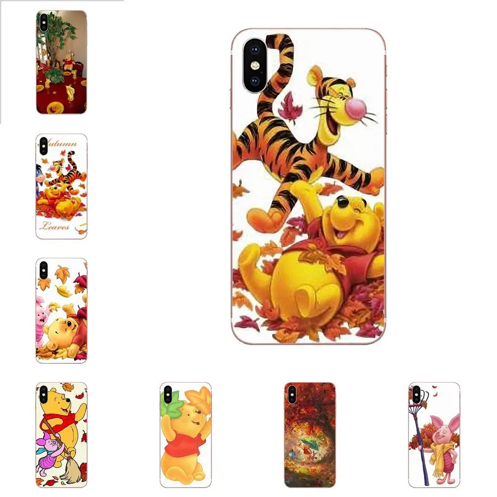 Winnie The Poohs осенние листья мягкий ТПУ противоударный для samsung Galaxy Note 5 8 9 S3 S4 S5 S6 S7 S8 S9