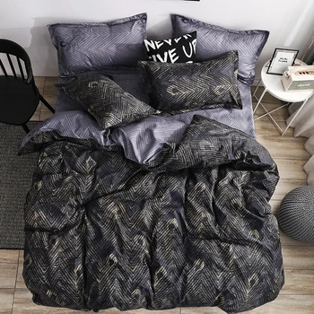 

Peacock Feather Bedding Set Royal Duvet Cover Sets King Size Black Gold Luxury Style Bed Linens Standard Super Size Double Home