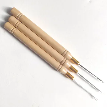 

Wooden Handle Crochet Hook French Crochet Embroidery Beading Hoop Sewing Tool Set Crochet DIY Craft and Loop Needle