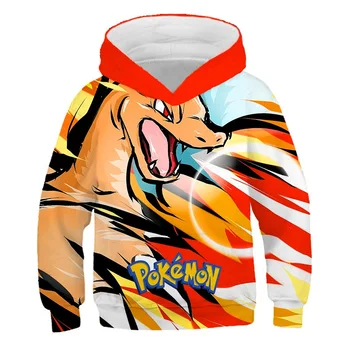 

2020new Pokemon 3D print Pullover Autumn and Winter children Sweatshirt Tops Long Sleeve Boys Girls Child Baby Clothes polyester
