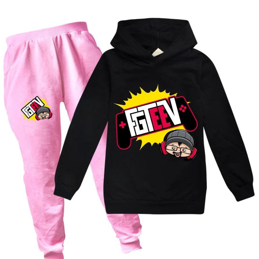 clothing sets for toddler girl 9+3 colors FGTEEV Hoodies Tops Pants 2pcs Set Kids Sportswear Suits Boys Toddler Outfit Girls Outerwear for Baby Unisex Clothing Clothing Sets near me