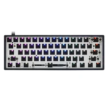 Gk61 gk61x 60% personalizado teclado mecânico rgb interruptor leds tomada de troca quente poderoso tipo software c pcb dividir barra de espaço