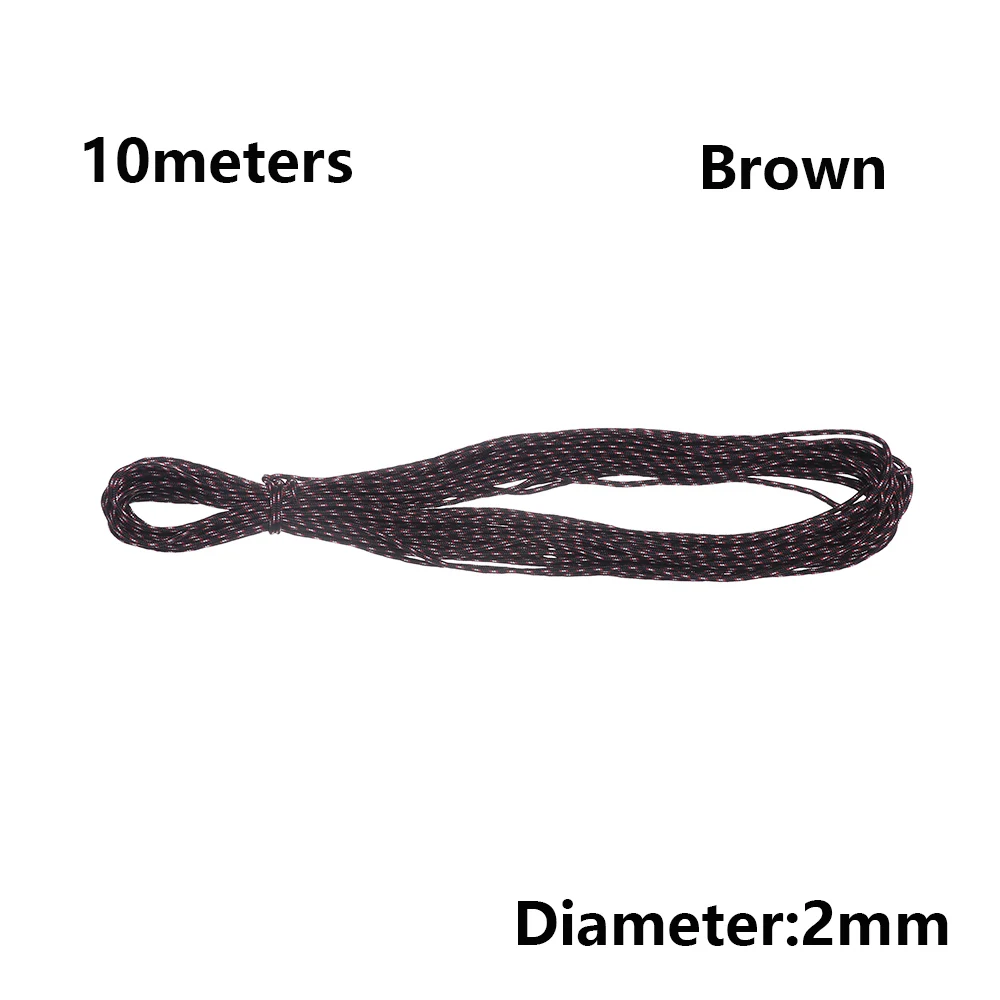 10 meters brown 5 цветов Paracord 550 Веревки диаметр 2 мм 5/10 м Длина шнура палатки шнурка набор выживания Открытый Туризм Кемпинг оборудование инструмент - Цвет: 10 meters brown