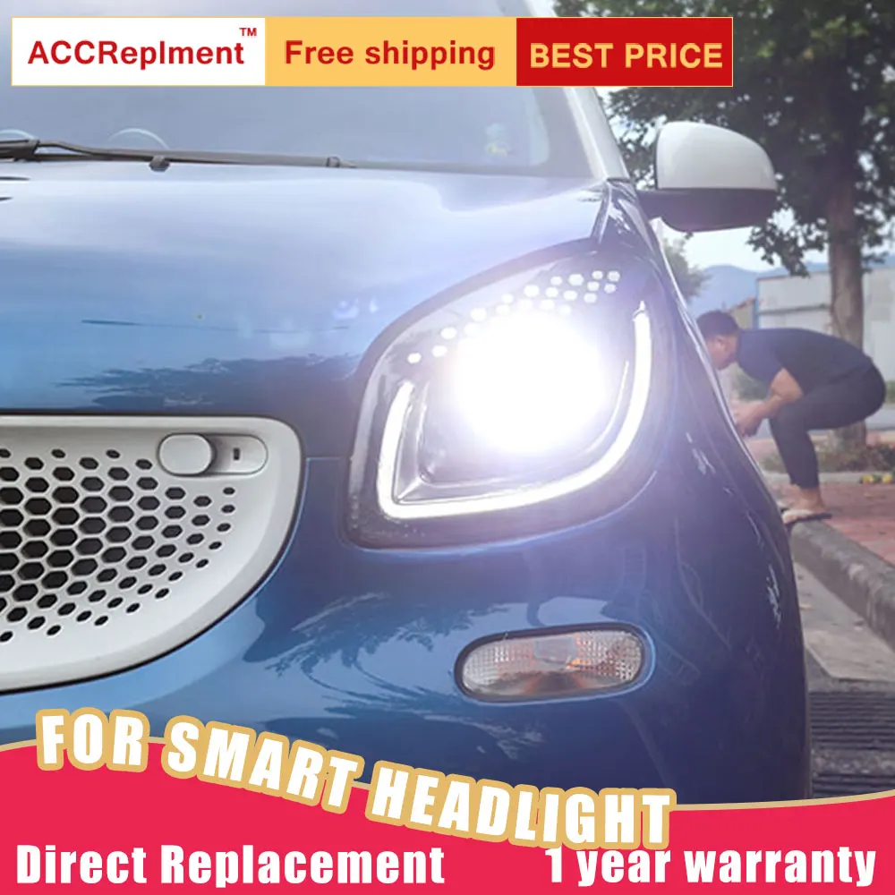 2 шт. светодиодный ные фары для Benz Smart 2015 2019 Автомобильные ангельские глазки все
