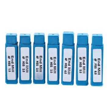 

7pcs Milling Cutter 1.5-6mm HSS 4 Flutes Straight Shank End CNC Router Bit Tool 35ED