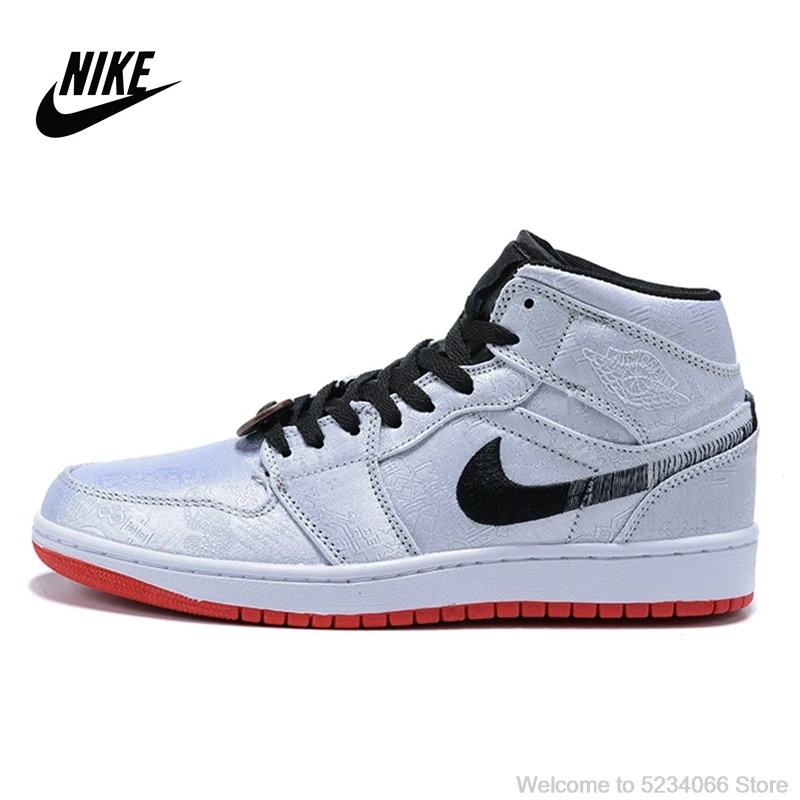 Zapatillas de baloncesto Nike Air Jordan 1 AJ1 OG de seda blanca talla 36 39|Calzado  de baloncesto| - AliExpress