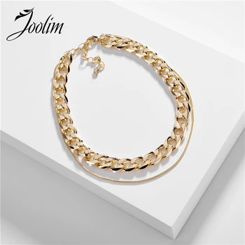 

Joolim Jewelry Bold Gold & Silver Color Curb Chain Necklace Link Multi Layered Necklace Trend Jewelry 2020