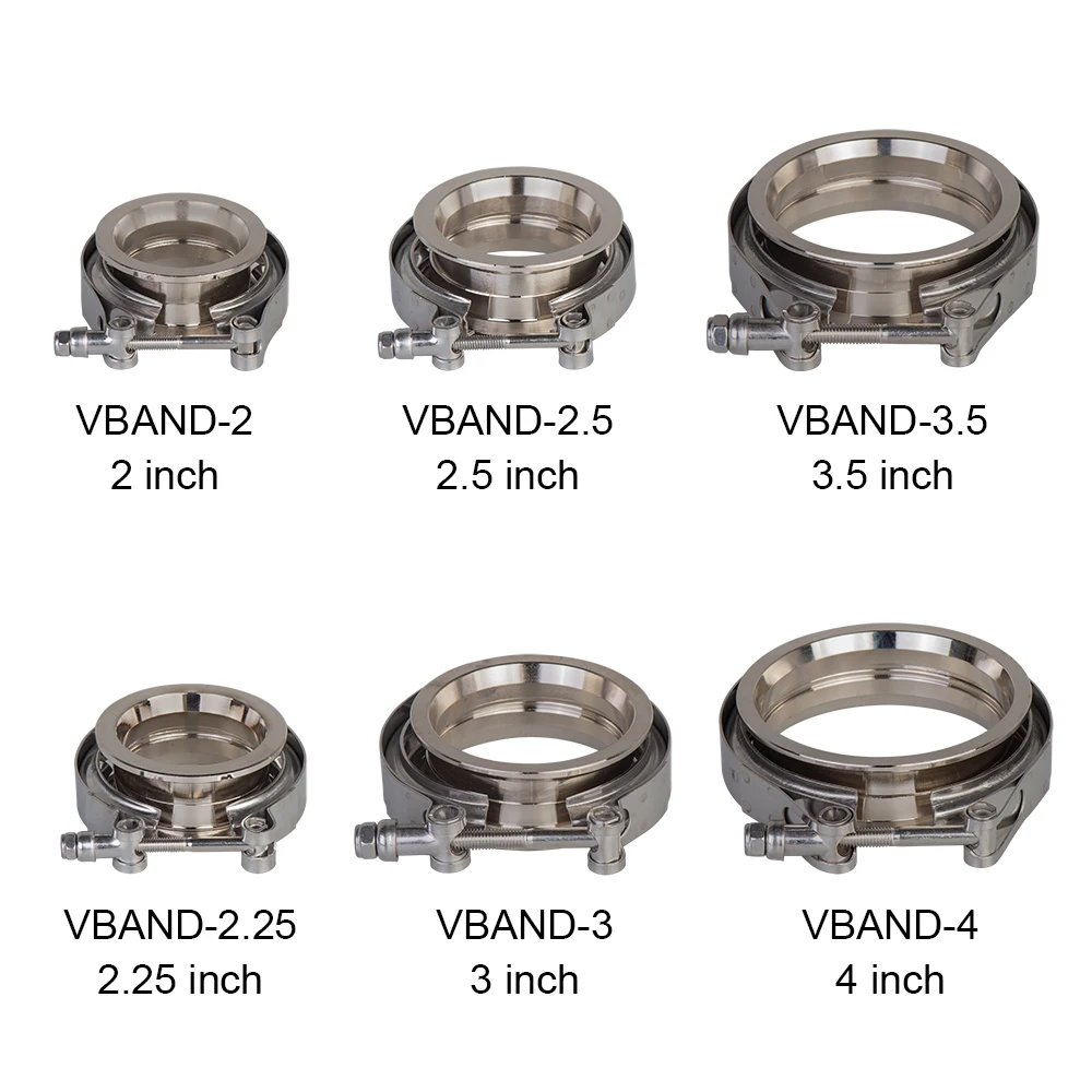 2,2.25,2.5,3,4 zoll universal V-Band Clamp Flansch Kit Turbo Fallrohr  Wastegate V-band Turbo Auspuff Rohre Auto Zubehör