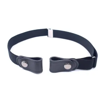 

Women's Buckle-Free Elastic Belts Invisible Belt for Jeans No Bulge Hassle Band Fashion Casual Adjustable Button Canvas Belt