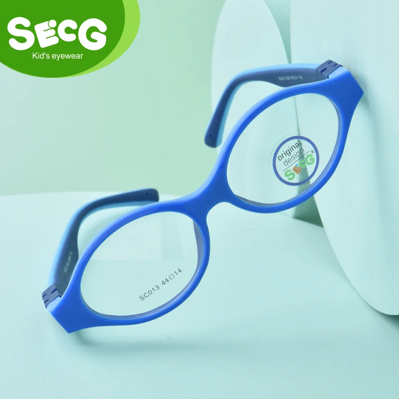 SECG Cute Round Optical Glasses Frame Soft Flexible Silicone Kids Glasses Transparent Children Frame Eyeglasses Spectacles