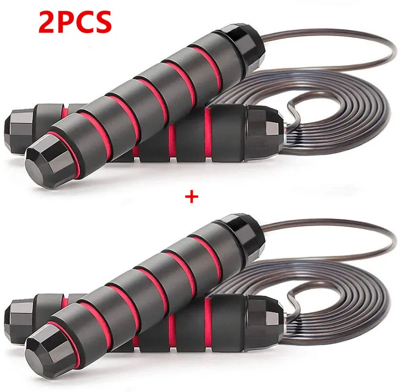 

2 Pack Jump Rope Fitness Skipping Rope Tangle-Free Wire Rope for Aerobic Exercise Like Speed Training Endurance Fitness Gym