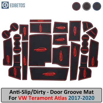 

Door Groove Mat For VW Teramont Atlas 2017 2018 2019 2020 Volkswagen Accessories Anti-Slip Mat Gate Slot Coaster Car Interiors