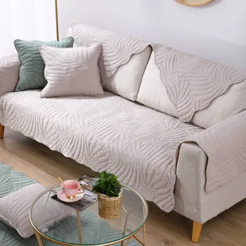 

Sofa Towel Sectional Sofa Couch Cover Pet Dog Kids Mat Cotton Fabric Non-slip Cushion Simple Modern Solid Nordic Sofa Cover