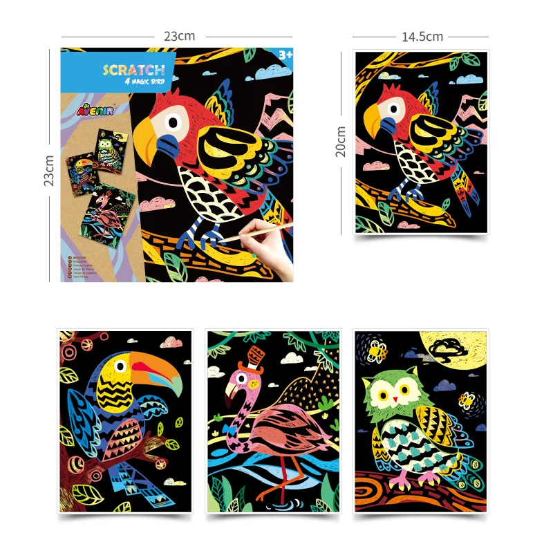 Billig DIY Kinder Malerei Zeichnung Scratch Kunst Stick Schaber Stift Schwarz Pinsel Für Scratch Skizze Kunst Papiere Boards Werkzeuge Mädchen Jungen geschenke