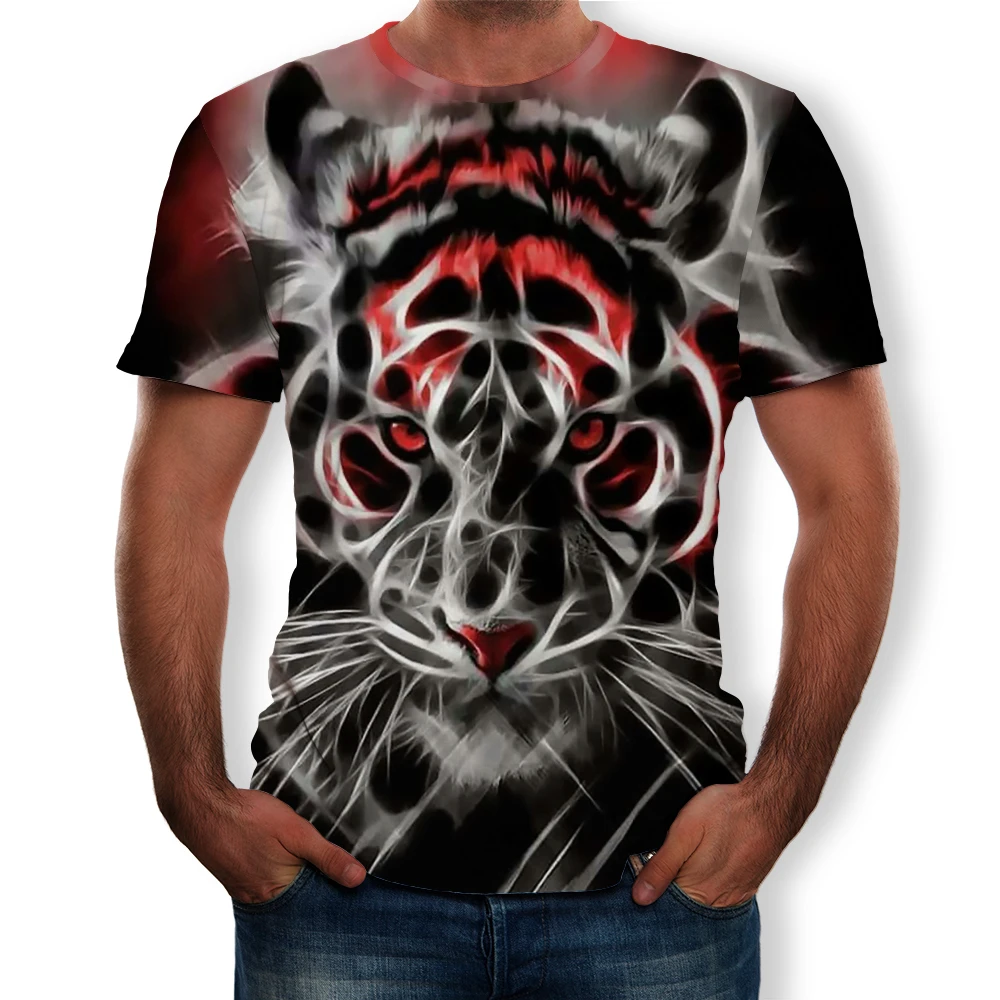 

Summer Men's T-Shirts 3D Printed Animal Tiger tshirt Short Sleeve Casual Tops Tees Male Cool T Shirt Homme Streetwear S-6XL