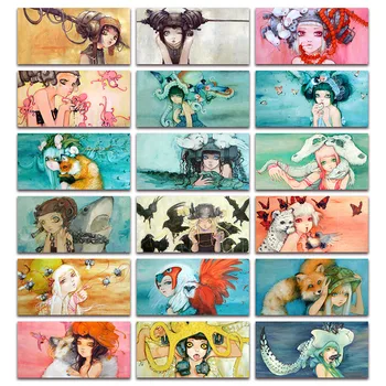 

DIY Diamond embroidery Cartoon beauty girl fox crocodile shark butterfly Full Diamond painting mosaic animals mouse octopus bird