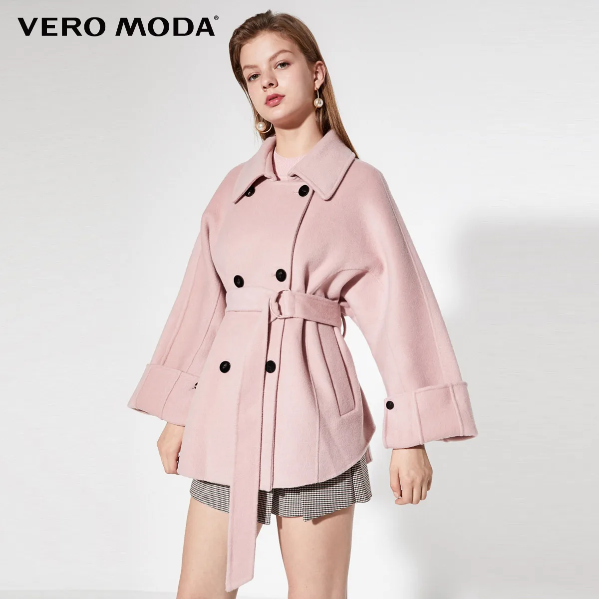 Vero Moda Новое короткое приталенное 70% шерстяное пальто | 319327534