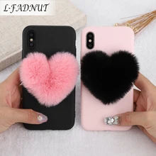 L-FADNUT для iPhone X Xr Xs Max 8 7 6S 6 Plus чехол Роскошный милый Силиконовый противоударный мягкий ТПУ плюшевый мех чехол для iPhone 5 5S se