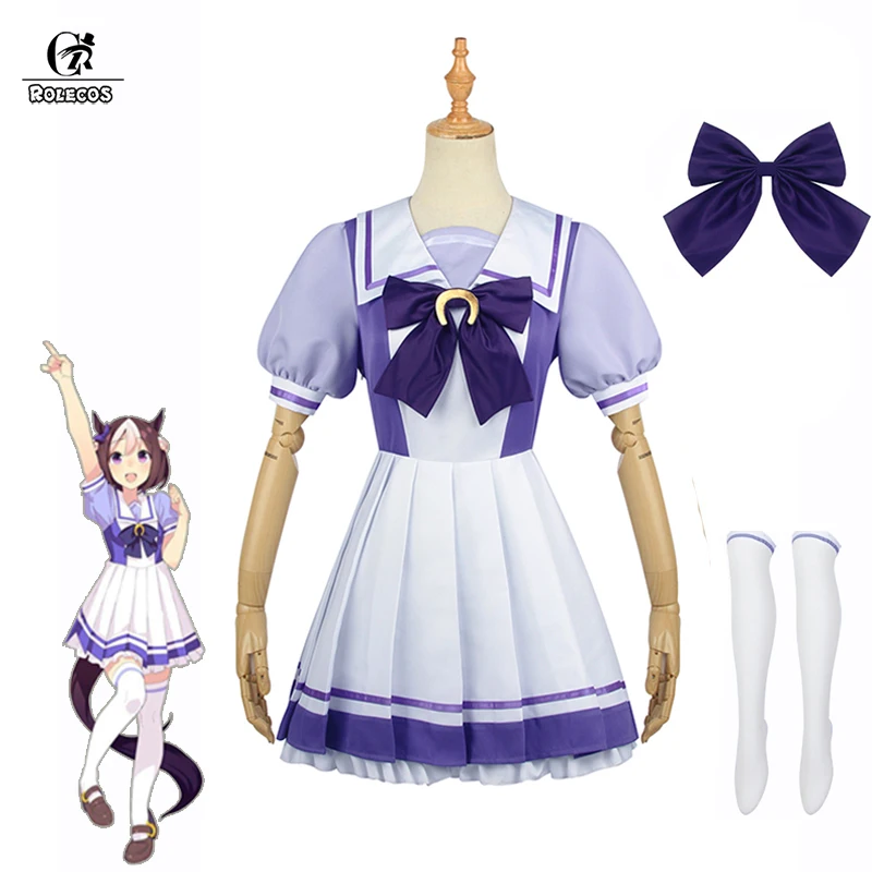 ROLECOS Anime Uma Musume Pretty Derby Cosplay Costume Uma Musume Toukai Teiou School Sailor Uniform Cosplay Lolita Costumes