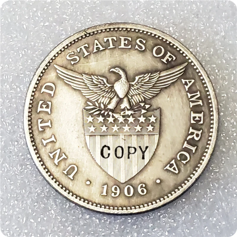 1906 Филиппины 1 песо(США) копия монеты