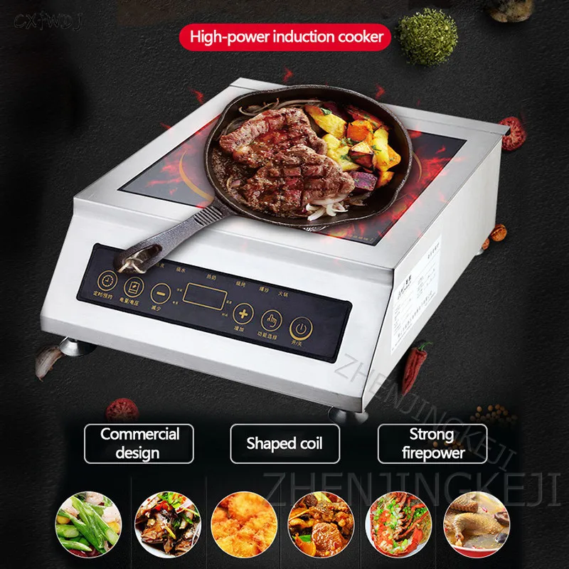 Commercial Induction Cooker 5000W High Power Induction Cooker Kitchen Cooking Appliance Restaurant Soup Plane Stove Good Quality