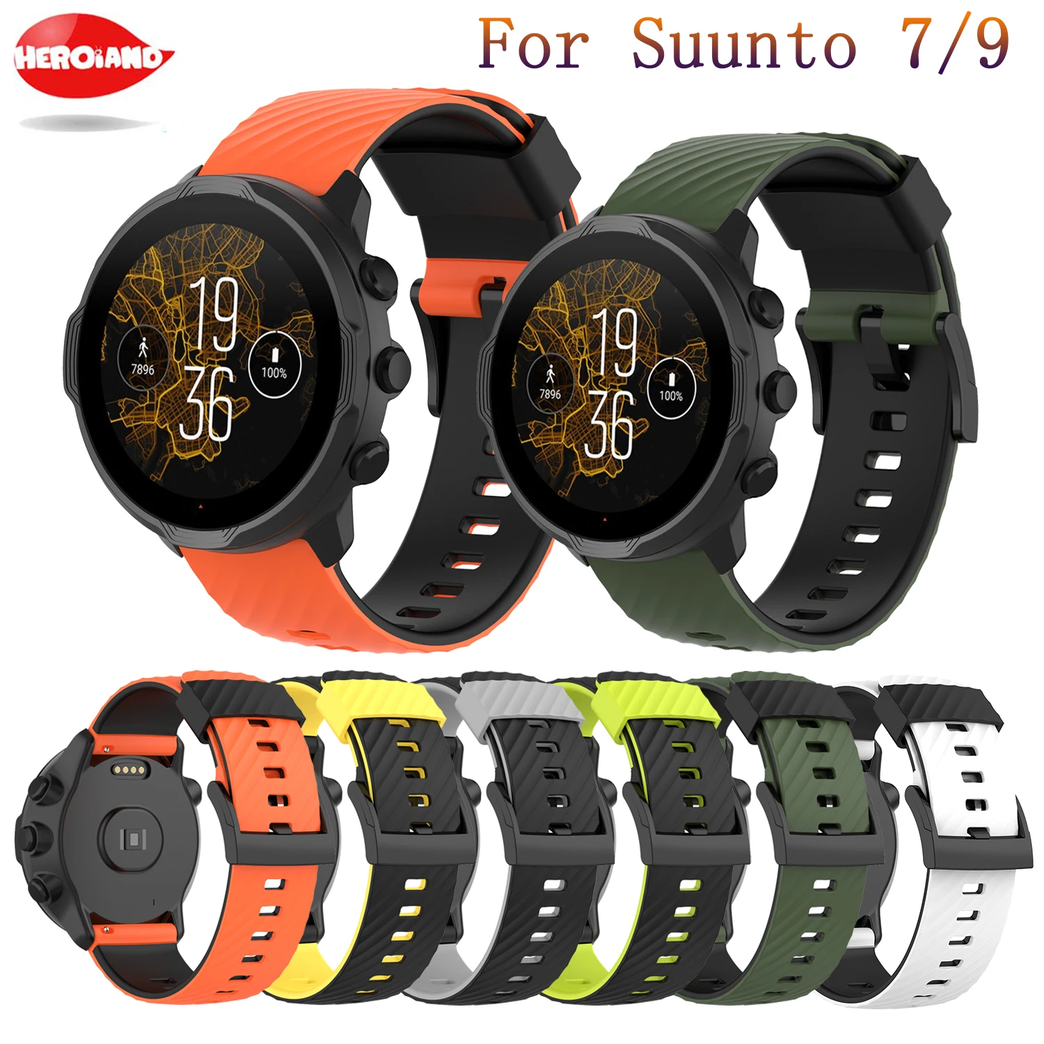 Cinturino Da Polso Per Suunto 7 9 Accessori Per Orologi Baro Cinturino In Silicone Per Suunto D5 Spartan Sport Polso Hr Baro Sostituzione Cinturino