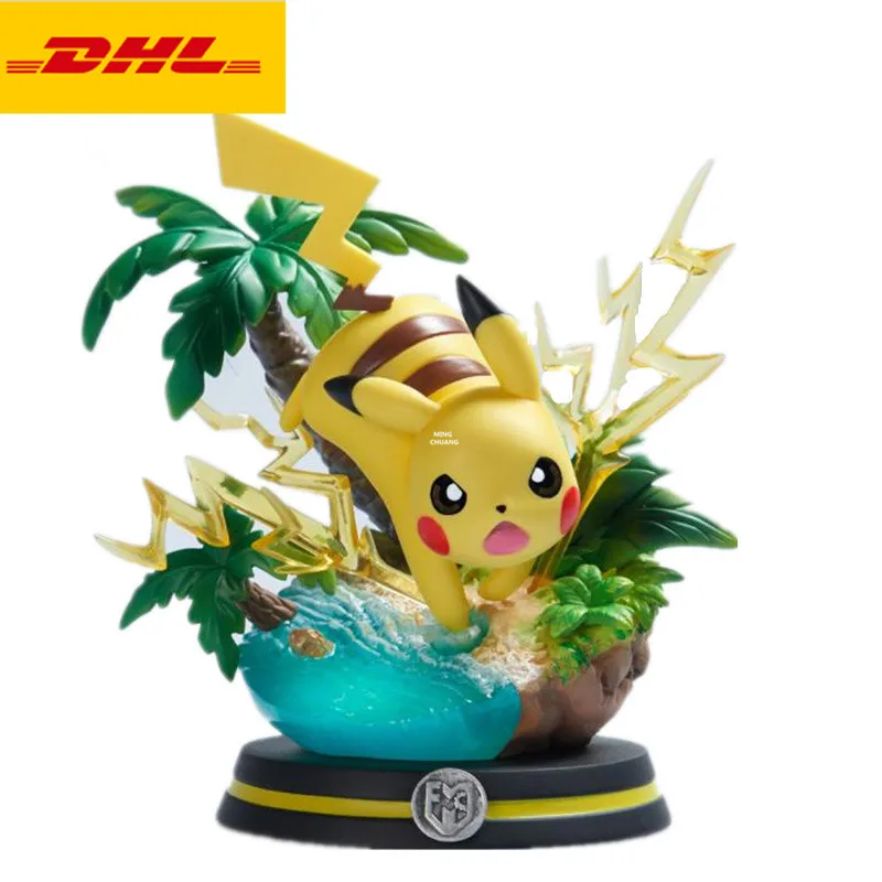 

5" Kawaii Simulation Animal Statue Pikachu Bust Art Craft Full-Length Portrait Holiday Gift GK Action Figure Toy BOX 13CM V649