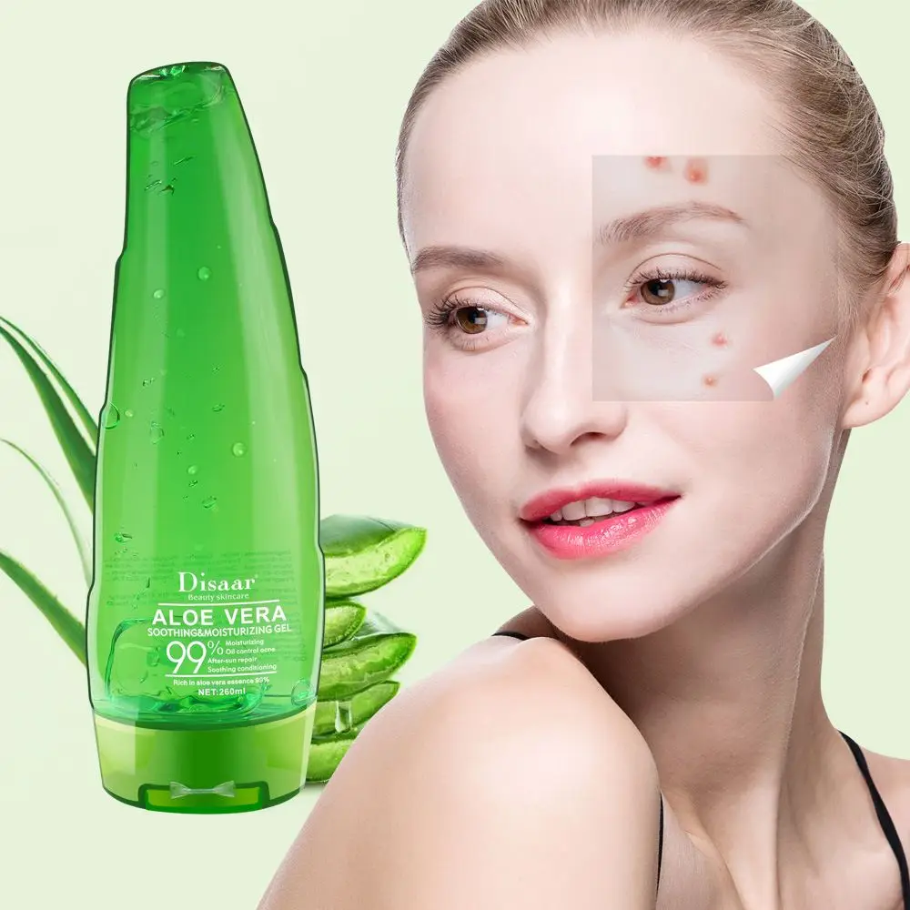 Natural 99% Aloe Soothing Gel Aloe Vera Gel Anti Wrinkle Acne Scar Treatment Moisturizing Day Cream Sunscreen 260ml