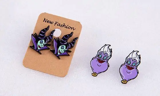 Новинка 1 пара Урсула малефисент Злодеи для женщин Девушка Мода Мультфильм