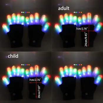 

1 Pair Halloween Colorful Flashing LED Finger Gloves Ghost Festival Horror Cool Fun Toys Party Scary Cosplay Costume Pro