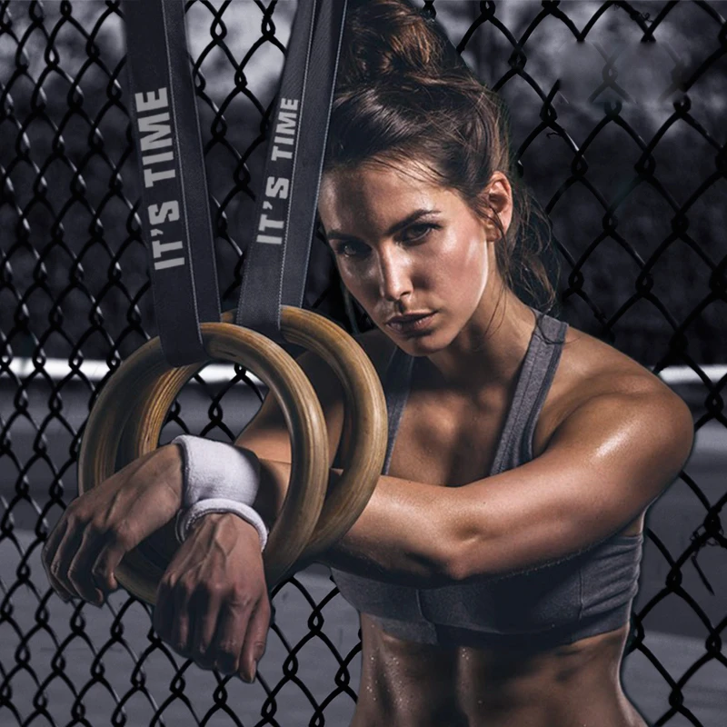 

Wooden rings adult children gymnastics training pull-ups indoor home fitness exercise equipment