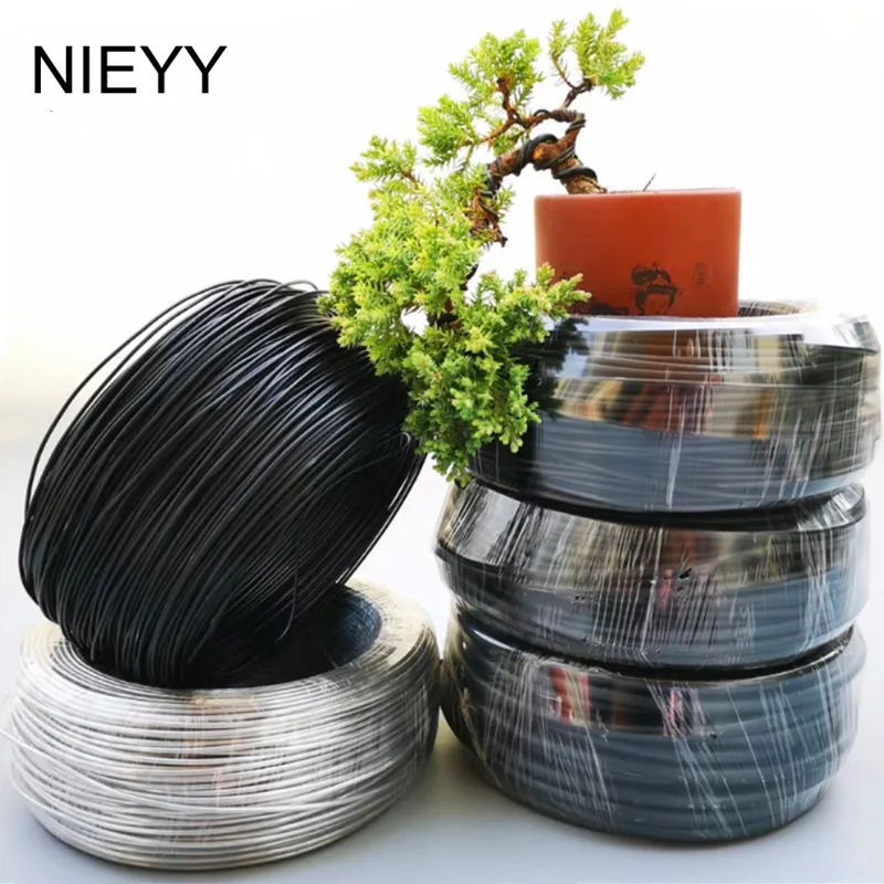 Baratos 1mm 8mm alambre de aluminio de Metal Material de modelado Bonsai alambre de aluminio herramientas de jardinería olla Bonsai forma de alambre de aluminio 500G Rol