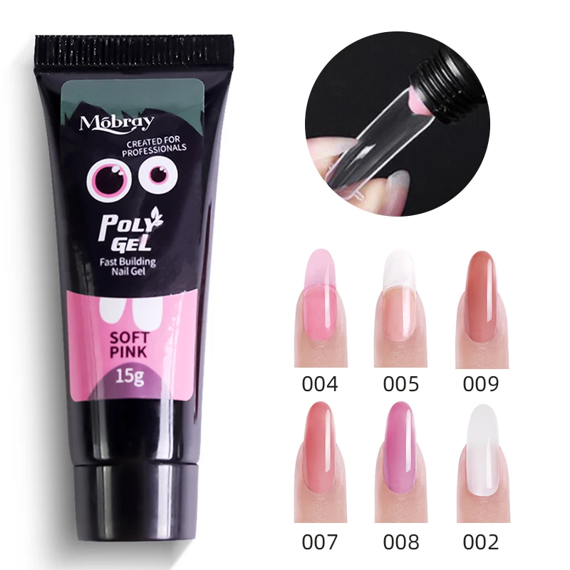 

15ml Finger Nail Extension Gel Builder Acryl Gel Poly Clear Pink UV Gel Quick Building Nail Camouflage LED Hard Gel Crystal Nail