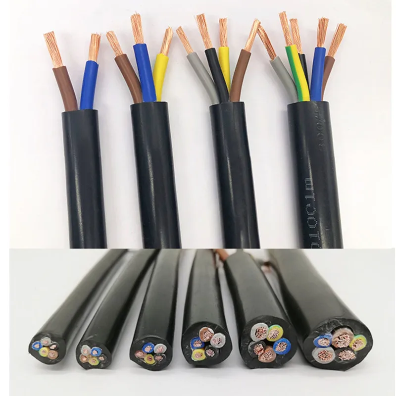 전기 PVC 케이블 전선 도체, 부드러운 피복 전선, 5 미터 2-5 코어, 18AWG 17AWG 15AWG 13AWG 11AWG 9AWG 구리 전선