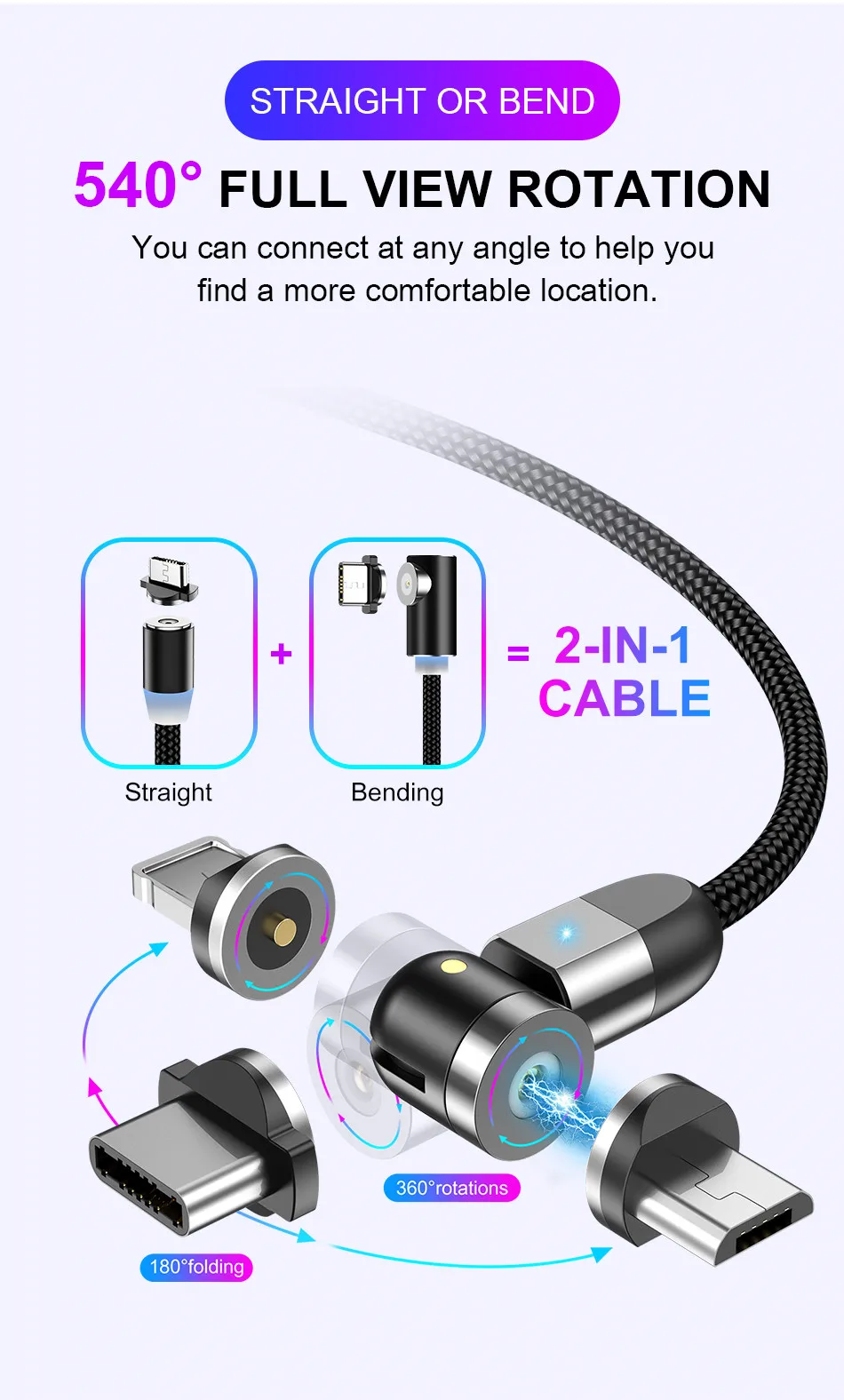 USLION Магнитный кабель Micro USB кабель usb type C быстрая Магнитная Зарядка для iPhone 11 samsung huawei USB C зарядный провод