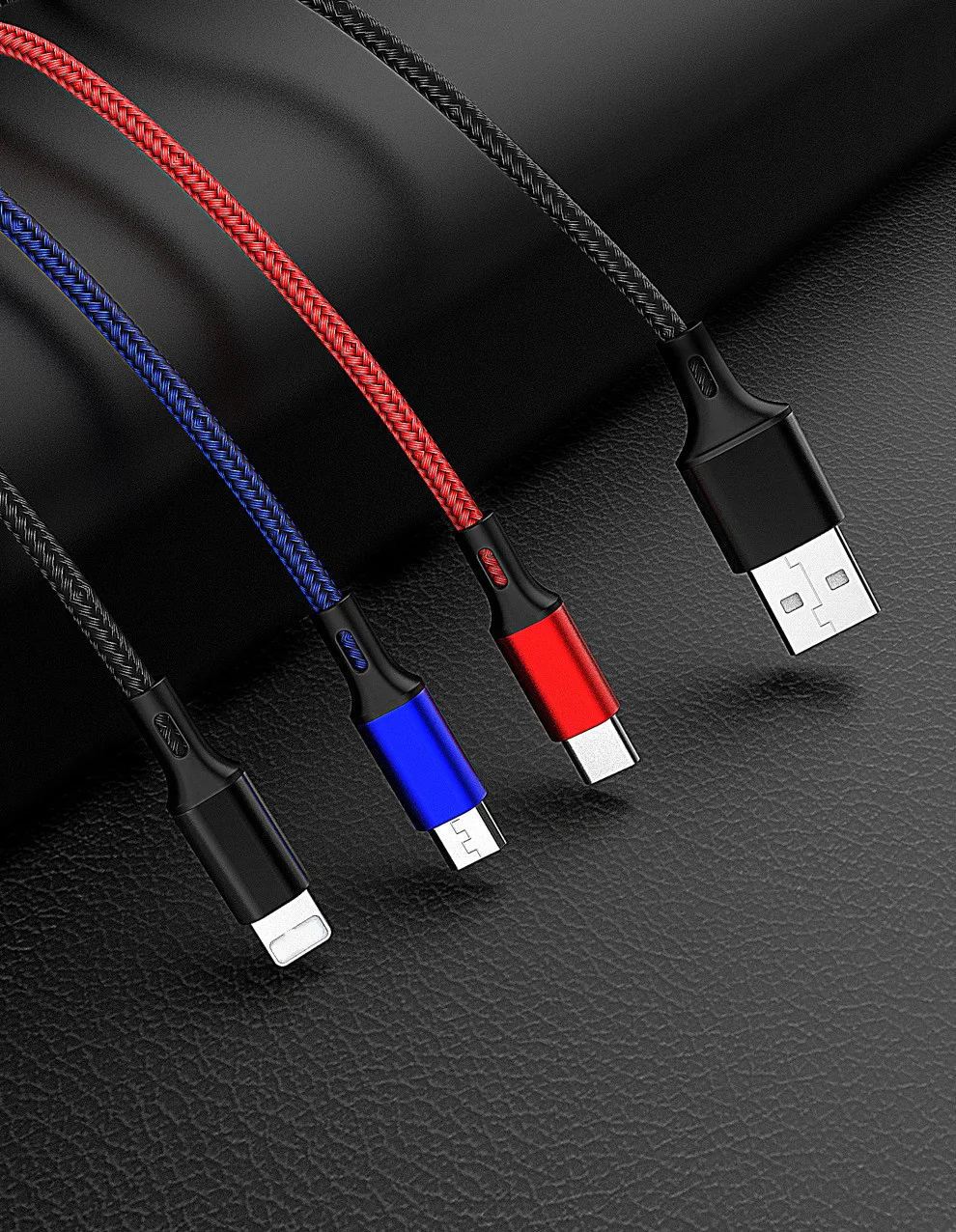 3 в 1 Micro Тип usb C/8-контактный Зарядное устройство кабель для передачи данных для iPhone X Универсальный Быстрый зарядный кабель для передачи данных для samsung S9 S8 Xiaomi зарядный usb-шнур
