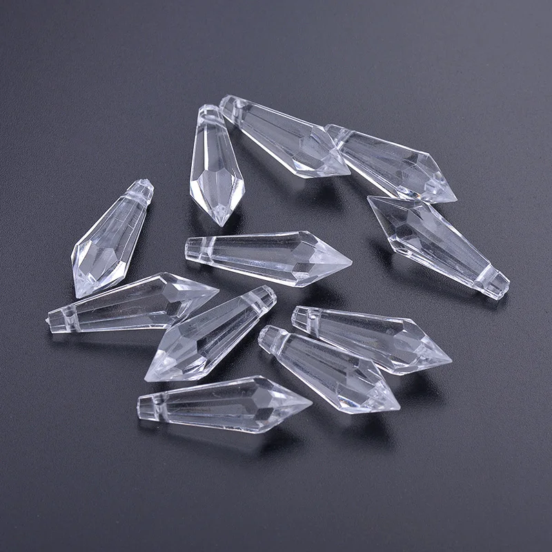 JUNAO 10x30 мм прозрачный кристалл кулон акриловые стразы сосулька Висячие Необычные драгоценные камни поиск для одежды сумки украшения дома