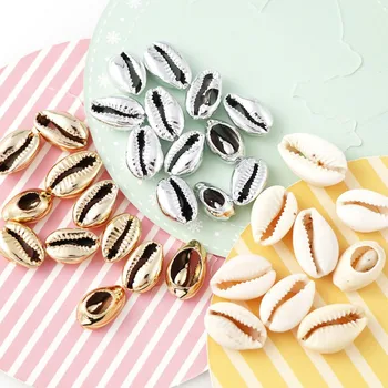 

20pcs 10-17mm Natural Shell Conch Jewelry Craft Accessories Without Holes DIY Handmade Candle Material Gold Silver Plated Color