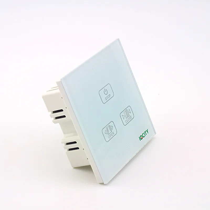 AI Cool Smart Single And Double Road 315/433 Touch Tempered Glass Panel Curtain Switch LORA485 Agreement Customizable