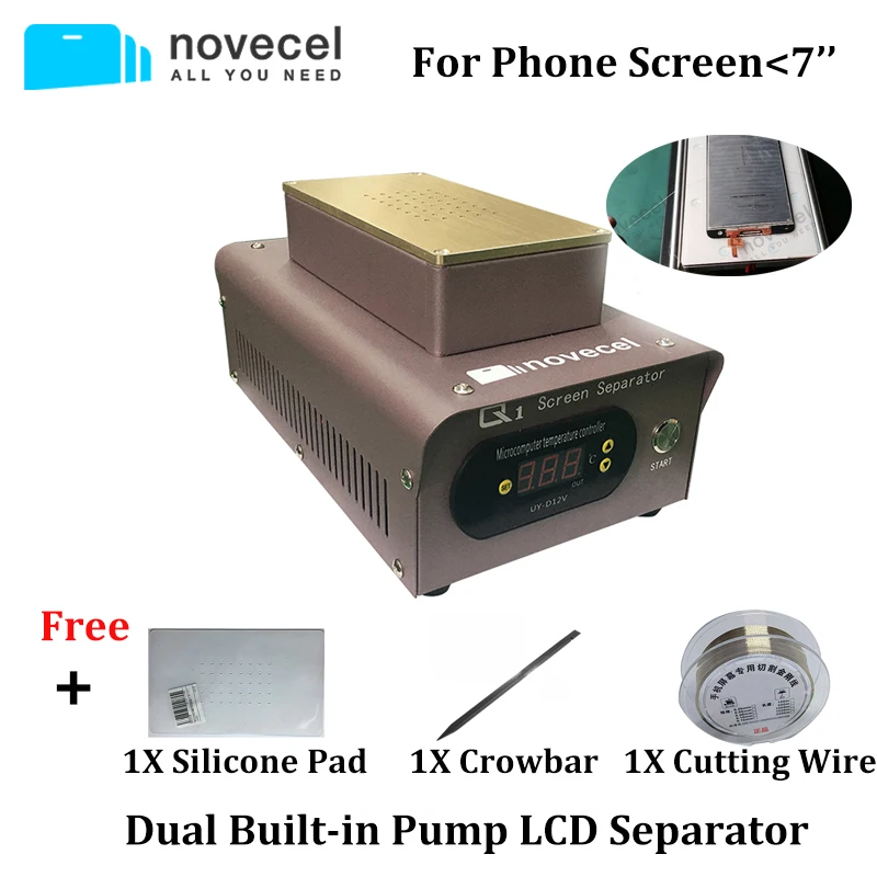 

NOVECEL Q1 Professional LCD Separator Machine Dual Built-in Pumps Screen Glass Removing Machine for iPhone Samsung HUAWEI Repair