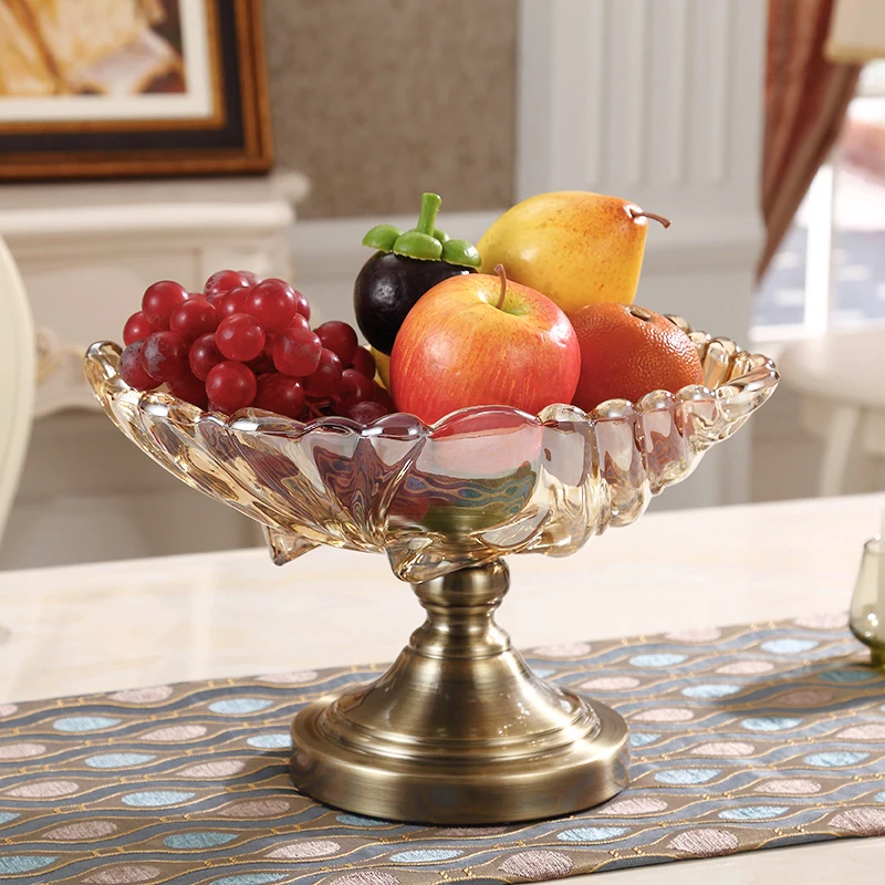 Creative European Luxury Fruit Bowl,shinning Silver Crystal Glass Fruit
