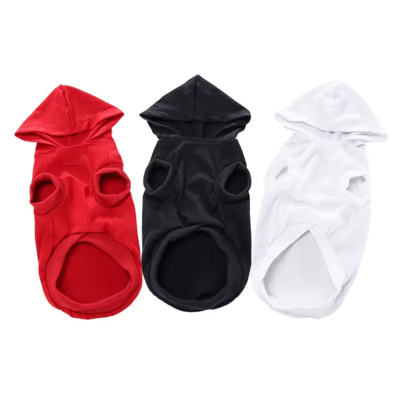 Pet Dog Cotton Vests Solid Comfortable T Shirt with Caps Puppy Soft Casual Cloth for Small Medium Dog Pet Cloth Supplies x